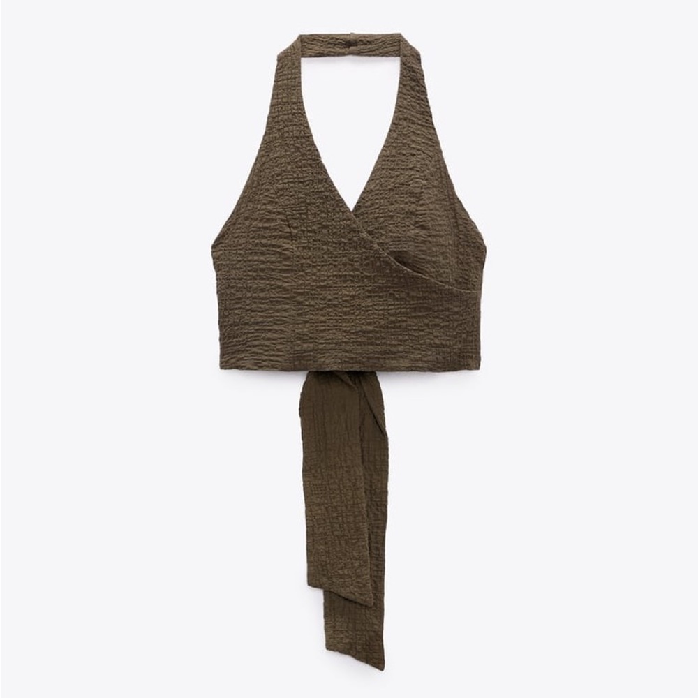 Zara Textured Halter Top
